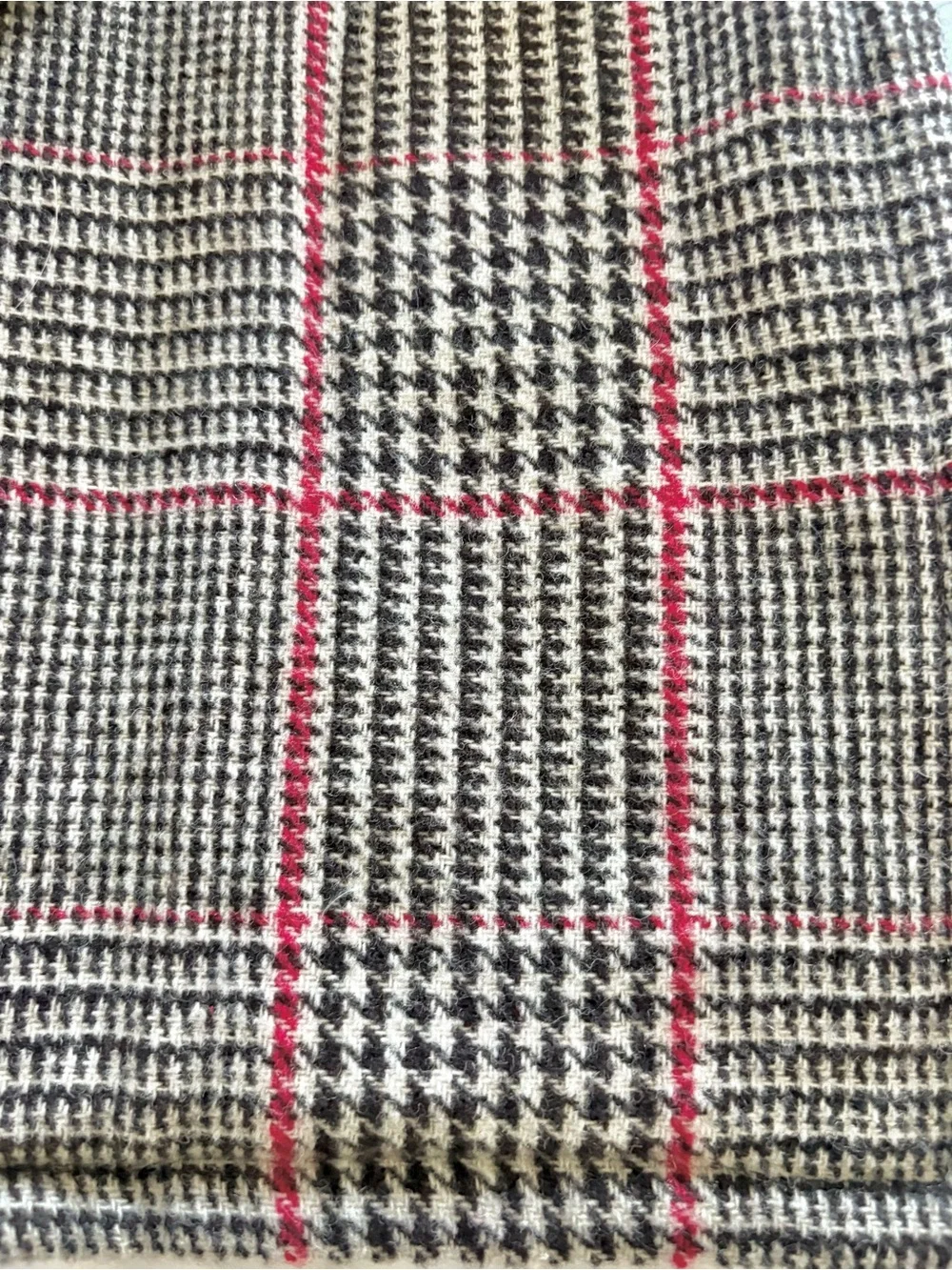 Ralph Lauren Black/Brown/Creme Houndstooth Plaid Wool Blend Pillow Covers PAIR